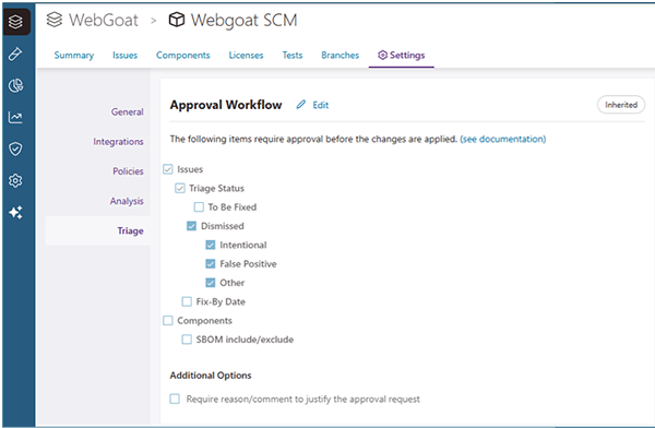 Triage approval workflow