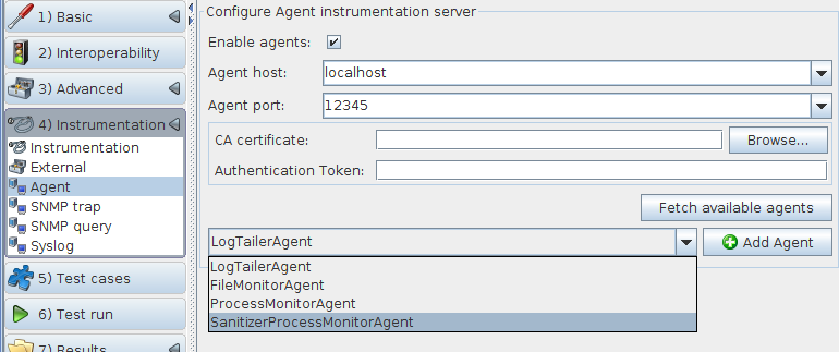 defensics fetch available agents Screenshot of Synopsys Defensics Software Showing Fetch Available Agents Option