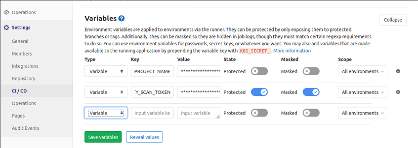 Diagram Illustrating the Process of Setting Up GitLab Continuous Integration Variables