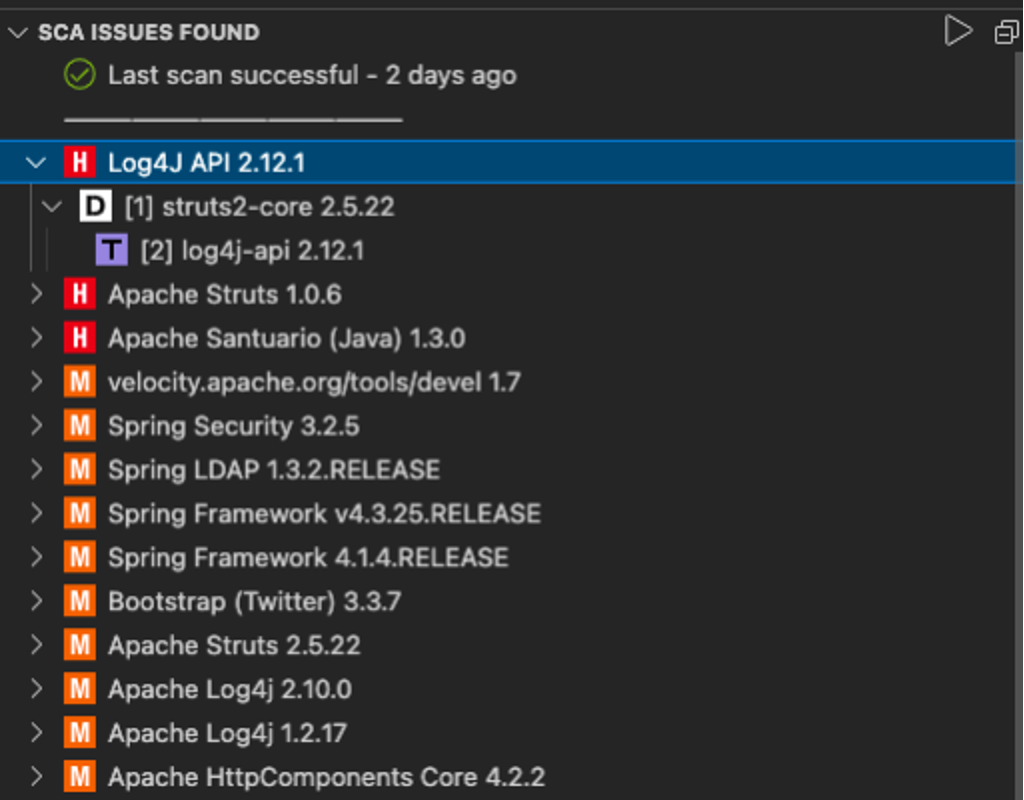 図3:Code Sight SEの統合型Rapid Scan SCAの結果 図3:Code Sight SEの統合型Rapid Scan SCAの結果