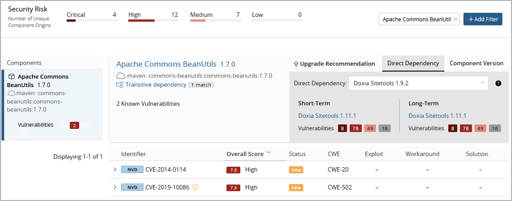 direct dependency to transitive dependency vulnerabilities Black Duck Software Security Enhancements - Resolving Transitive Dependency Vulnerabilities
