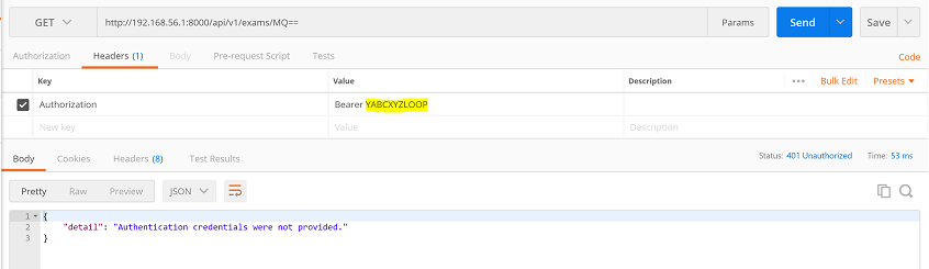 test-api-access-invalid.png Error Message Displaying Invalid API Access Test Result