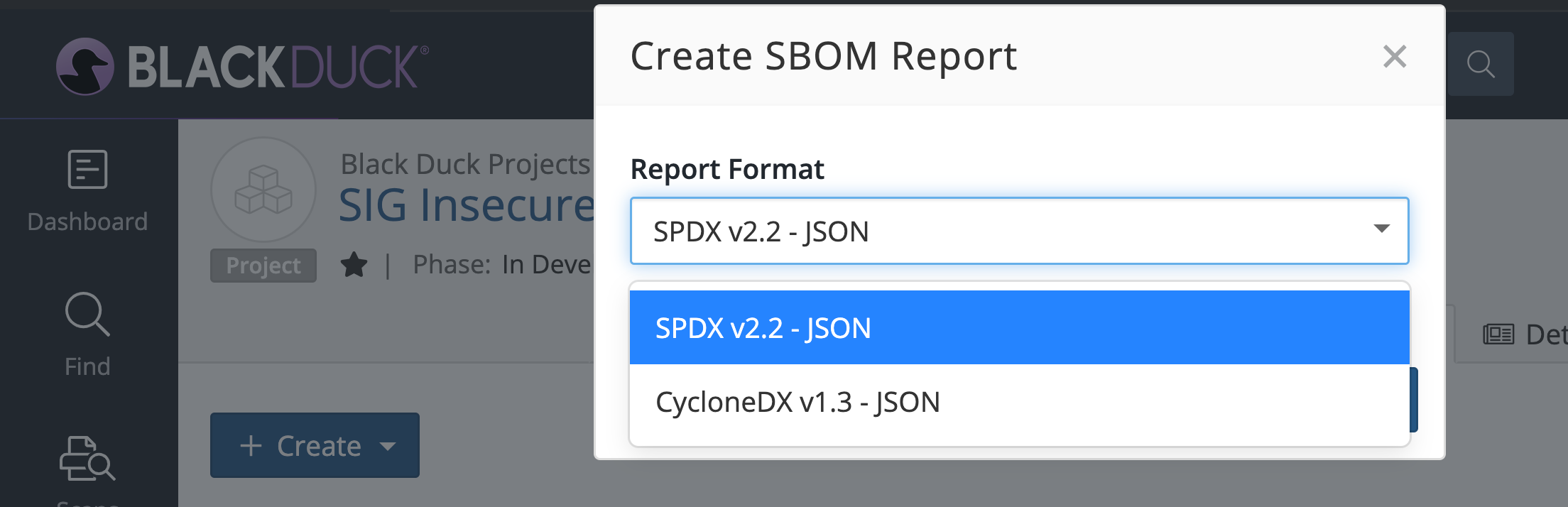 Creating SBOM in Black Duck