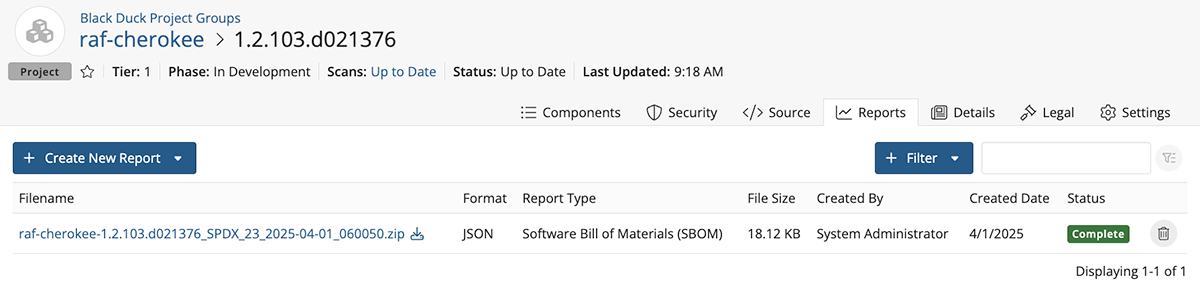 A visual of an software bill of materials (SBOM) created using Black Duck SCA A visual of an software bill of materials (SBOM) created using Black Duck SCA