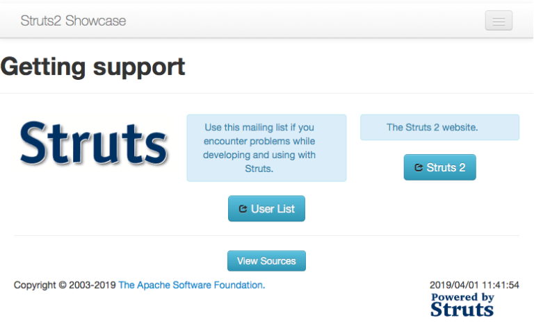 Struts2 Showcase POCなしでの脆弱性の再現