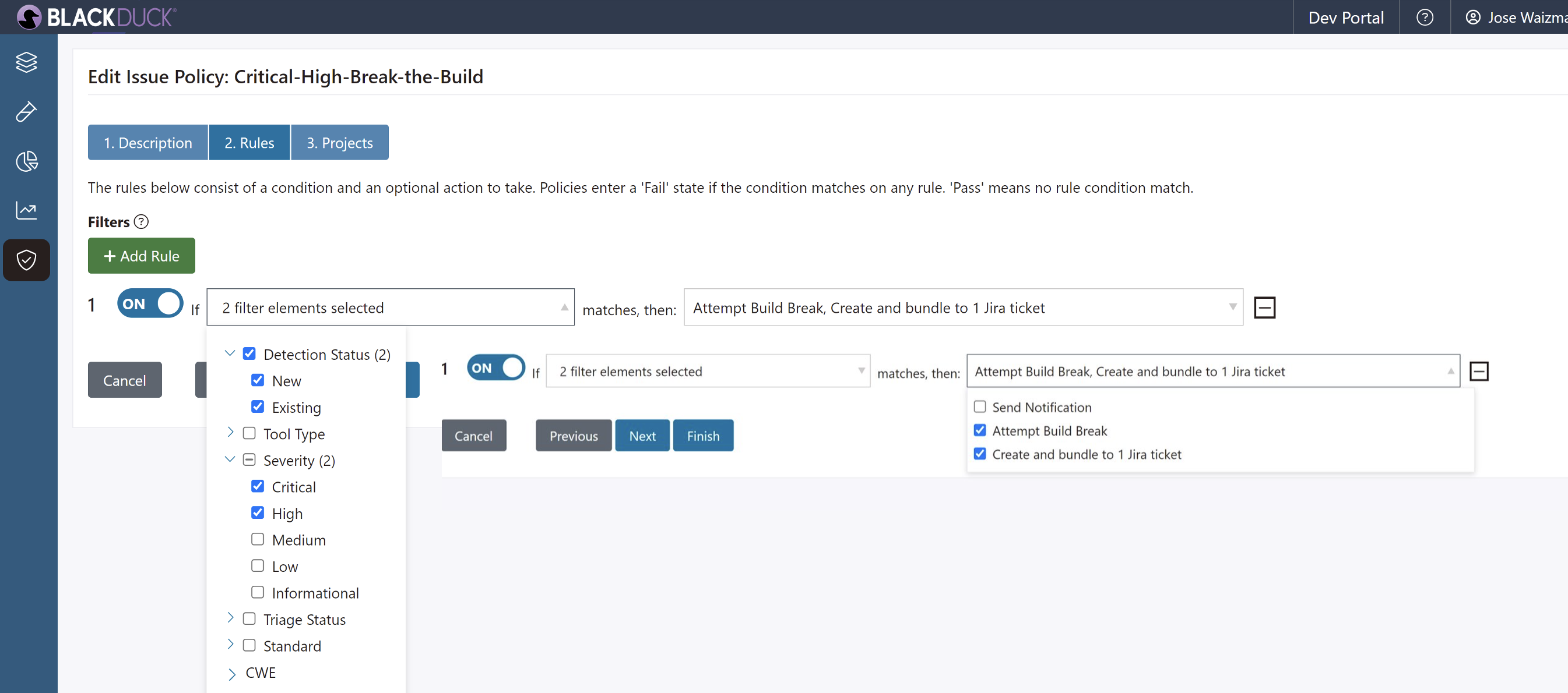 A visualization of SAST where full application scans identify security or quality issues that need to be resolved