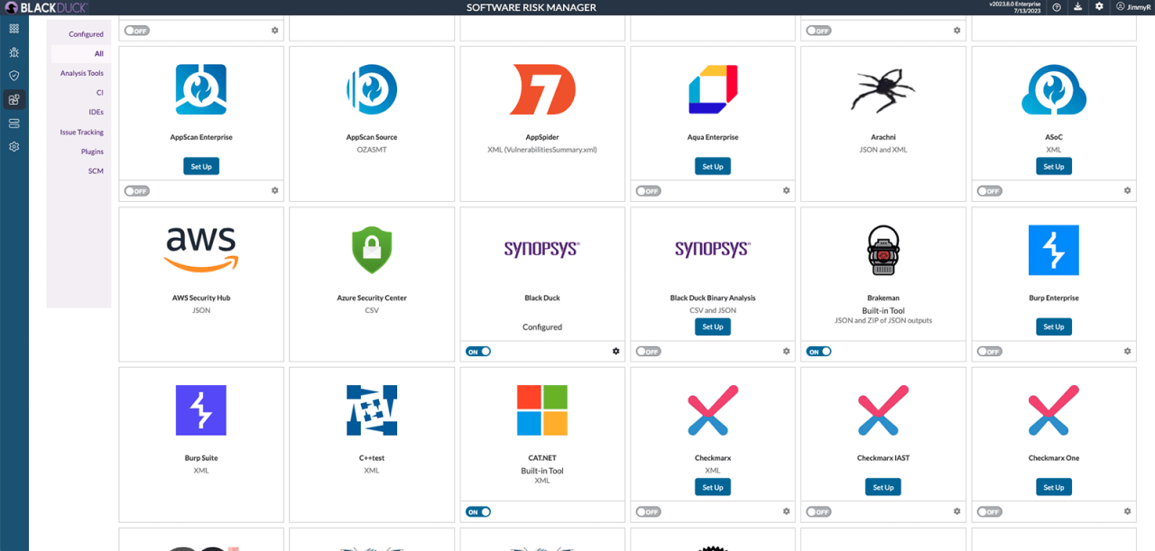 A visual of Software Risk Manager dashboard that allows teams to easily track security efficacy